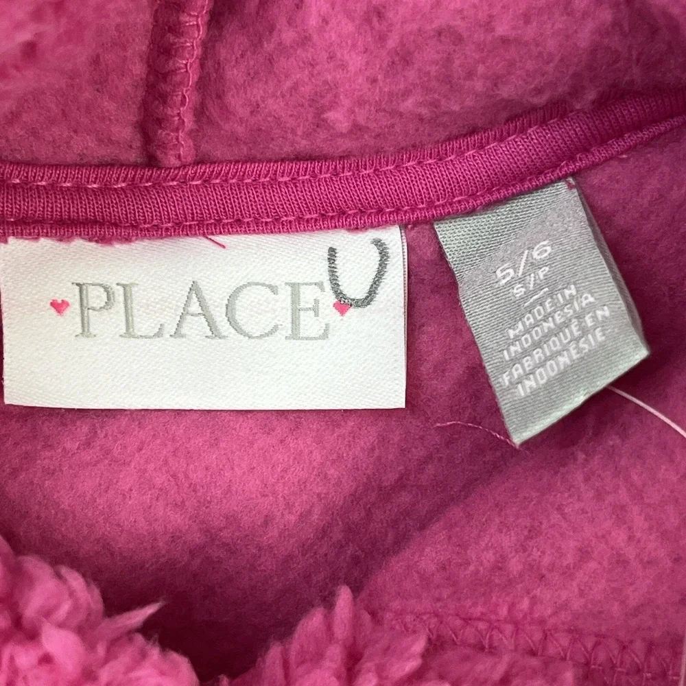 The Children's‎ Place Sherpa Hoodie Pink Little Girls Size S 5-6 NEW